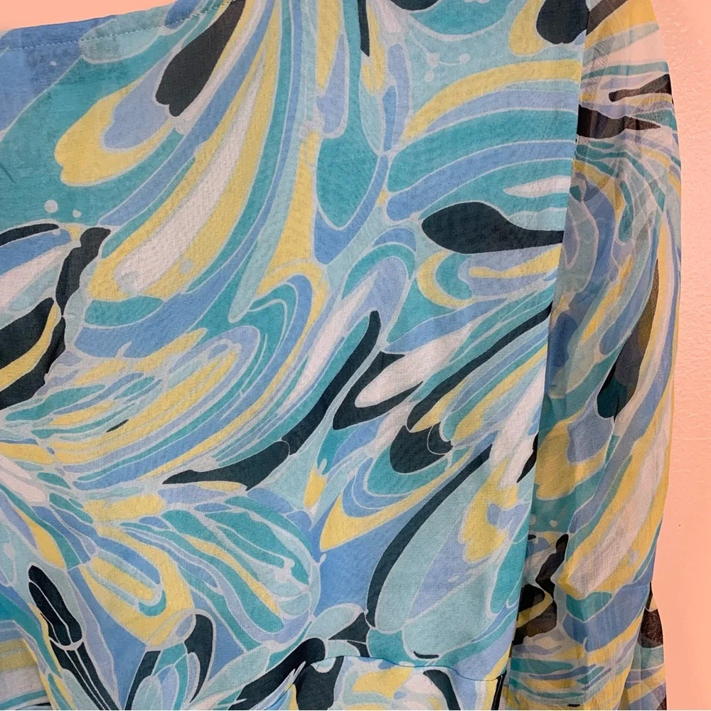 Allison Taylor VTG y2k Printed 100% Silk Blouse - Picture 12 of 14